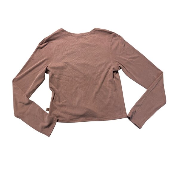 Lululemon Soft Ribbed Asymmetrical Long Sleeve Top Twilight Rose Size 12 - Picture 2 of 2